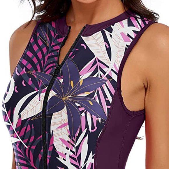 LVZIJUN One Piece High Neck UPF 50 Surfing Swimsuit  🏄  NEW! - Picture 6 of 16